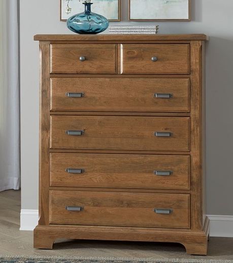 amish cherry 8 drawer dresser (copy) Amish Cherry 5 Drawer Chest - Image 1