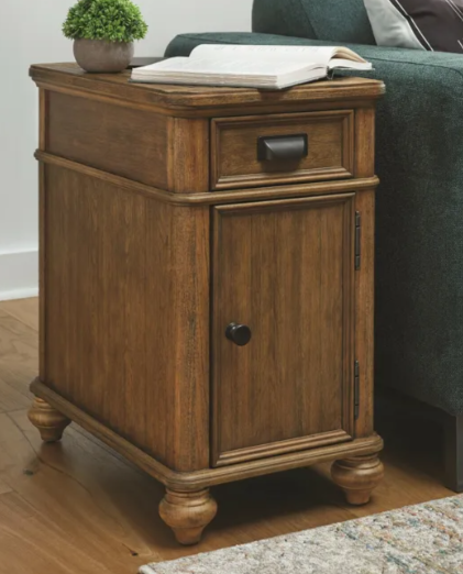 gray oak chairside end table (copy) Charleston Chairside Cabinet - Image 1