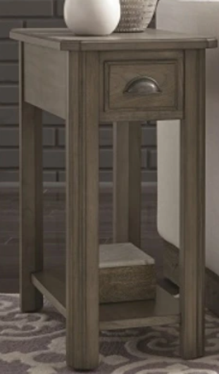 gray oak rectangle end table (copy) Gray Oak Chairside Table - Image 1