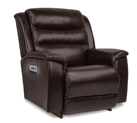 redwood ash rocking recliner (copy) Redwood Chocolate Leather Power Recliner With Headrest & Lumbar - Image 1
