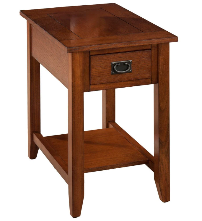 oak veneer sofa table (copy) Oak Chairside Table - Image 1