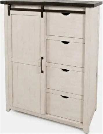 vintage white madison chairside table (copy) Madison County - Vintage White Barn Door Chest - Image 1