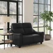 Walter Coal Leather Power Reclining Loveseat with Power Headrests - Image 2