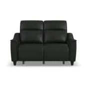 Walter Coal Leather Power Reclining Loveseat with Power Headrests - Image 3
