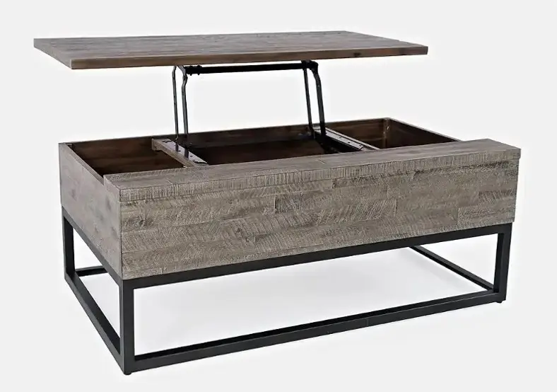 madison county vintage white barn door coffee table (copy) Acacia Cocktail Lift Top Table - Image 1