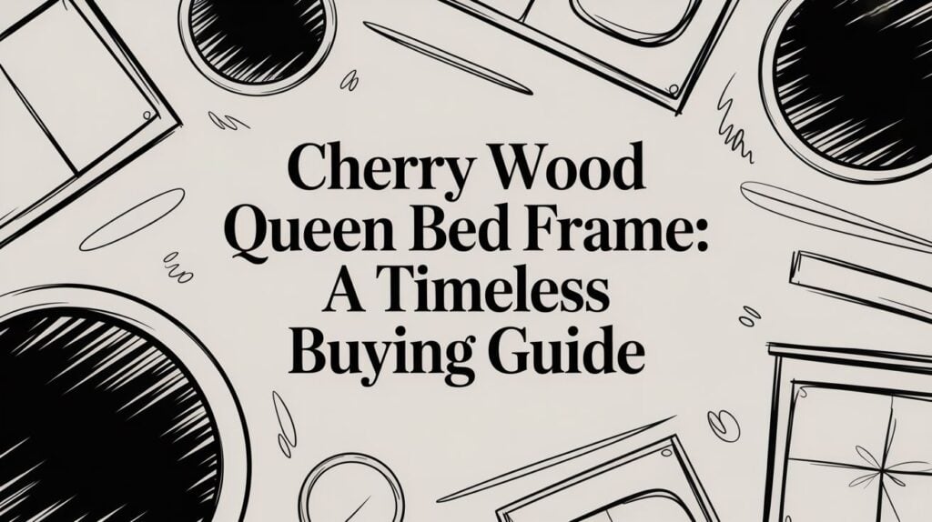 cherry wood queen bed frame