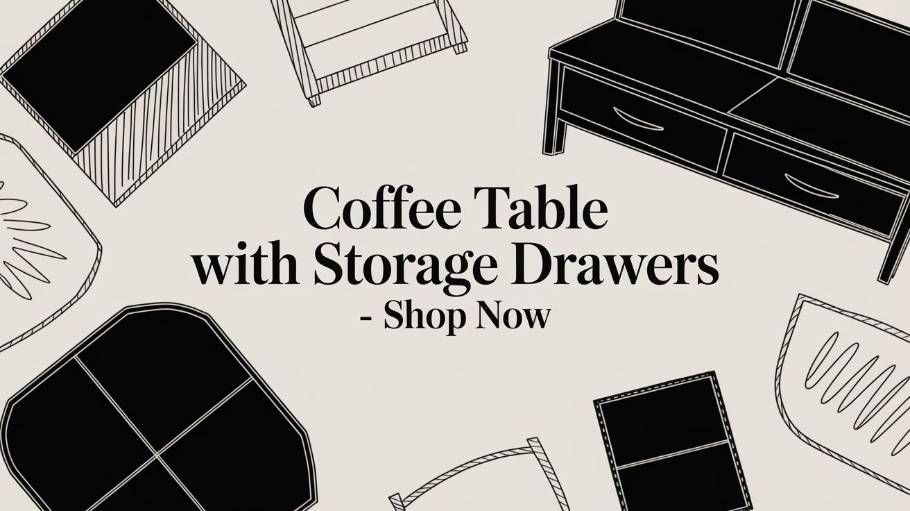 coffee table with storage drawers