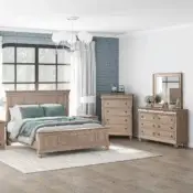 Rustic Traditions Queen Panel Bed, Dresser & Mirror, Chest