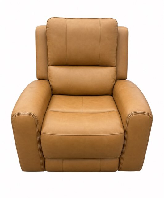 casual 6 pc. zero gravity leather fog power reclining sectional with console (copy) Belmont Zero Gravity Power Recliner in Caramel Brown Top Grain Leather - Image 1