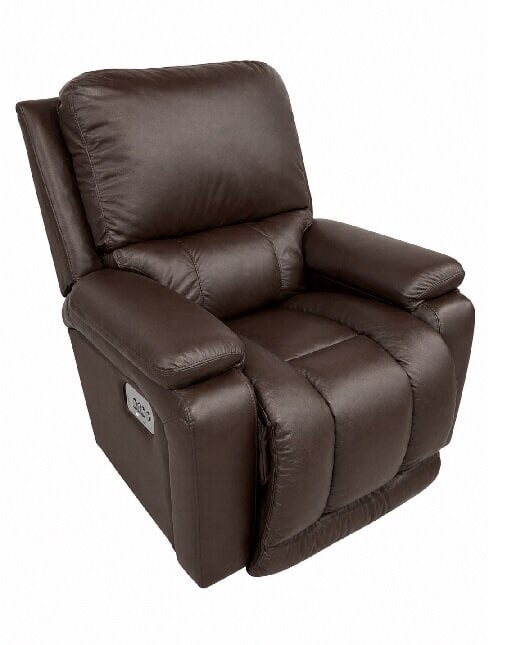 greyson chocolate leather power rocking recliner w/headrest & lumbar Greyson Chocolate Leather Power Rocking Recliner w/Headrest & Lumbar - Image 1