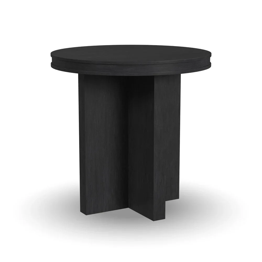 hamilton accent table (copy) Waterfall Black Round End Table - Image 1
