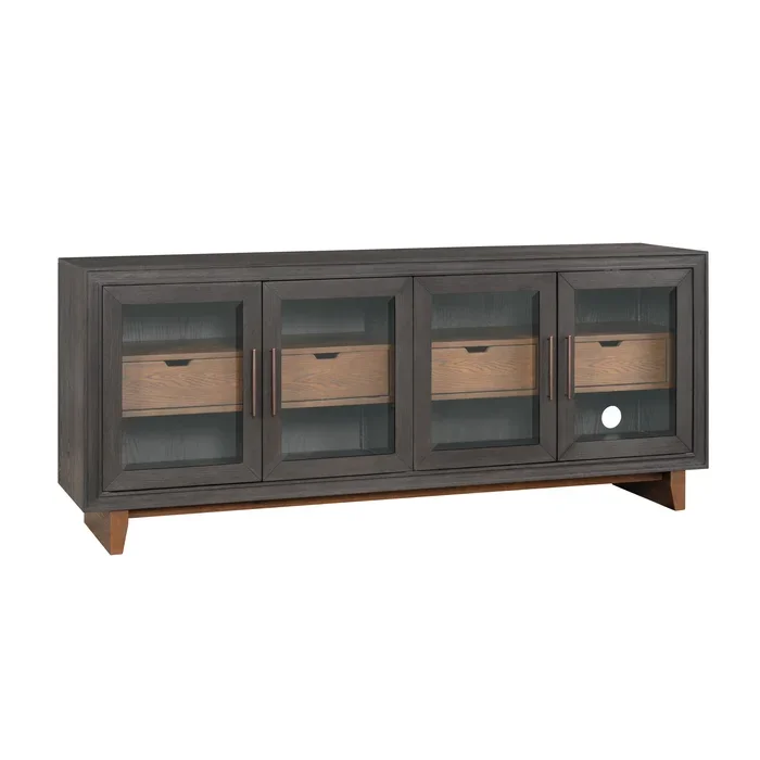 waterfall black rectangular coffee table (copy) Waterfall Entertainment Base - Image 1