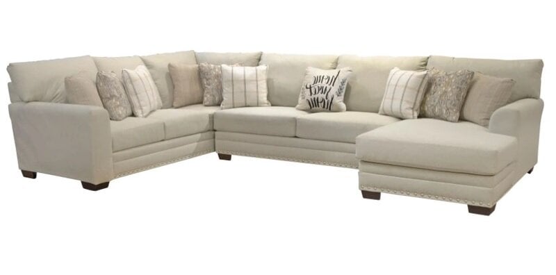 mammoth chocolate 3 piece sectional (copy) Livingston 3 Piece Linen Sectional - Image 1