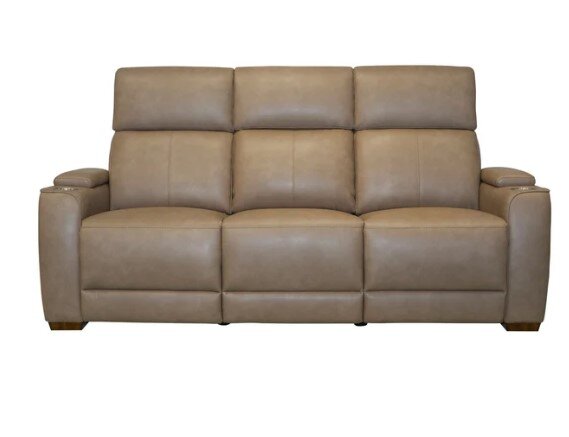 henry leather power reclining sofa with power headrests & lumbar (copy) Vibe Brown Power Reclining Sofa with Console, Power Headrest, Lumbar, Heat, Massage & Pulse - Image 1