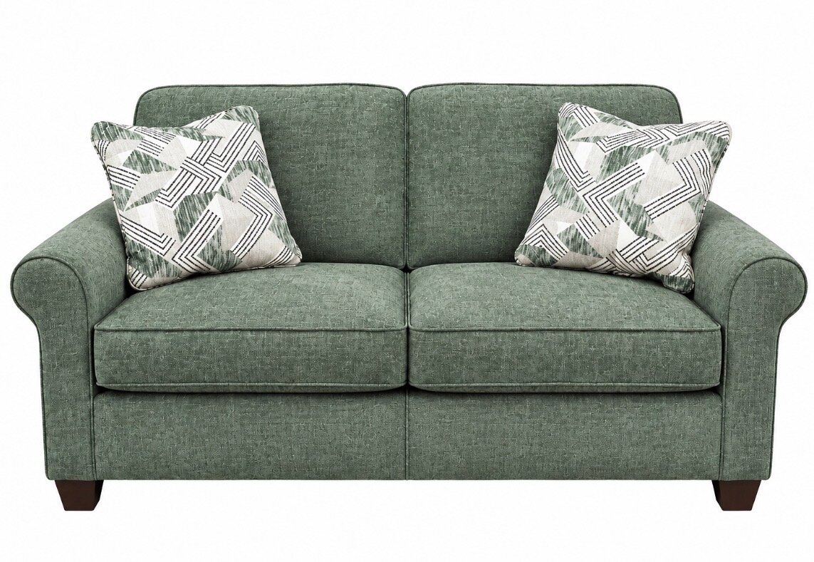 angie loveseat in zephyr sage w/jordan pillows Angie Loveseat in Zephyr Sage w/Jordan Pillows - Image 1