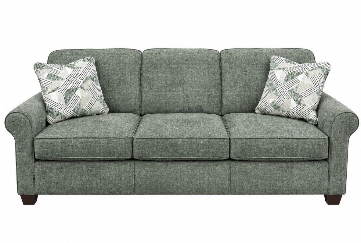 angie sofa in zephyr sage w/jordan pillows Angie Sofa in Zephyr Sage w/Jordan Pillows - Image 1